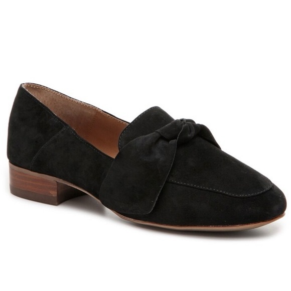 Franco Sarto Black Suede Leather Loafers Bow Detail - Picture 2 of 4
